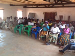 Participants at Khosolo community awareness outreach listen to Inkosi Khosolo emphasizing the need to allocate land to women 01.09.2017