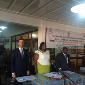 Nationalhymne zu Beginn des Seminars mit CNDH in Lubumbashi (15.06.2017)