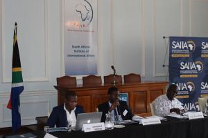 KAS-SAIIA Scholar Charisma Ncgube presents his findings on migration regimes in Eastern Africa