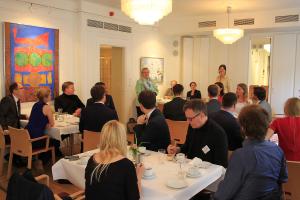 Conference of the Working Group of Young Foreign Policy Experts in Stockholm, Evelin Tamm, chairwoman of the Estonian National Congress of Sweden (ENCS) Committee on Politics and International Affairs, and Elisabeth Bauer, KAS