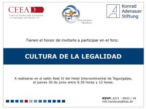Invitación para el foro Cultura de la Legalidad