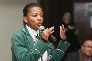 Young student debating