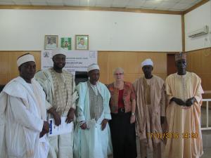 Mrs. Hildegard Behrendt-Kigozi with participants of the Town Hall Meeting