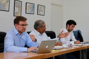 Bastian Schroeder (KAS/ Program Manager), Dr. Khalil Shikaki (PSR/ Director), Marc Frings (KAS/ Resident Representative)