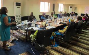 During the workshop "Engaging the media - a training programme for women in politics" on 4,5 December, 2014 in Abuja, Nigeria.