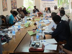 A roundtable discussion on the expectations of security agencies from the media and civil society organizations during elections held on 11 November, 2014 in the office of Konrad-Adenauer-Foundation Nigeria.