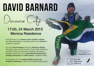 Discourse Cafe with David Barnard at Monica Residence, Stellenbosch.