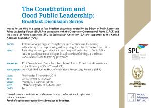 The Constitution and Good Public Leadership Invitation