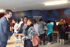 Students informing themselves at a stand at the KAS-SAIIA Annual Careers Evening at UCT.