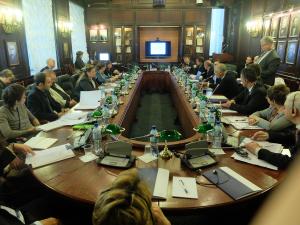 Die Teilnehmer des europäisch-russischen Expertenworkshops während einer der Panelsitzungen.