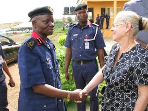 Assistant Zonal Commandant Oladapo and Mrs. Kigozi