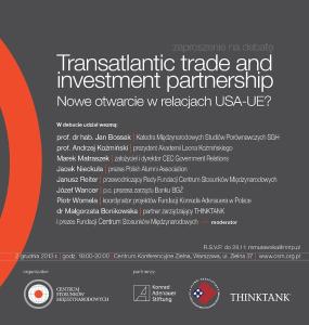 TTIP. Nowe otwarcie w relacjach USA - UE?