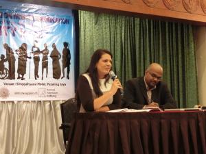 Ms. Rita Izsak, the Independent Expert on minority issues in the Human Rights Council of the United Nations, speaking at the conference.