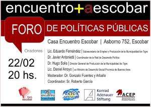 Flyer: Ecuentro Escobar. Foro de Políticas Públicas