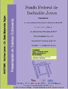 Flyer der Veranstaltung: "Fondo Federal de Inclusión Joven"