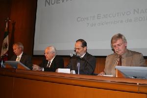 Internationales ODCA Seminar in Mexiko, v.l.n.r.: Hans Blomeier (KAS), Jorge Ocejo (ODCA), Gustavo Madero (PAN) und Stefan Jost (KAS)
