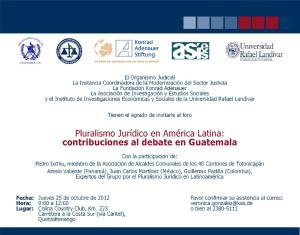 Foro Pluralismo Jurídico (Quetzaltenango 25-26 octubre 2012)