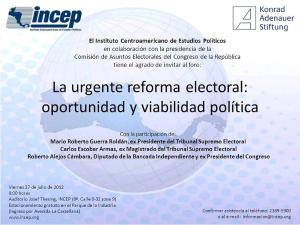 INCEP - Invitación foro la Urgente reforma electoral (27 julio 2012)