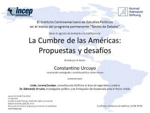 INCEP Tardes de Debate - Cumbre de las Américas (12 abril 2012)