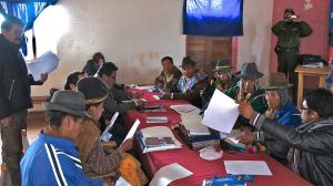 Taller Curahuara de Carangas, Bolivia, Febrero 2012. Sesión de trabajo