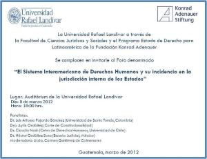 URL - Foro: El Sistema Interamericano de DDHH y su incidencia en los Estados (Invitación 8 marzo 2012)