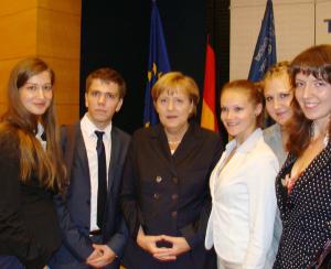 Merkel, russische Studenten, Praktikum 2011