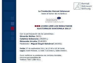Invitación Diálogo KAS - ¿Cómo leer los resultados electorales Guatemala 2011?