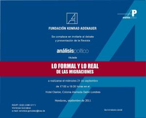 Invitación presentación AP6 Migración (Honduras 21 septiembre)