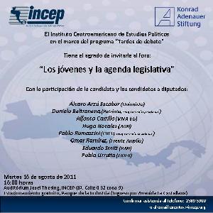 INCEP - Invitación Tardes de Debate: Jóvenes y Agenda Legislativa (ago 2011)