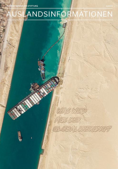 Das Containerschiff Ever Given blockierte 2021 über mehrere Wochen den Suezkanal. Die Unter- brechung der bedeutenden Handelsroute führte zu Engpässen in der Fertigung europäischer Hersteller und zu höheren Preisen für Waren aus Asien.