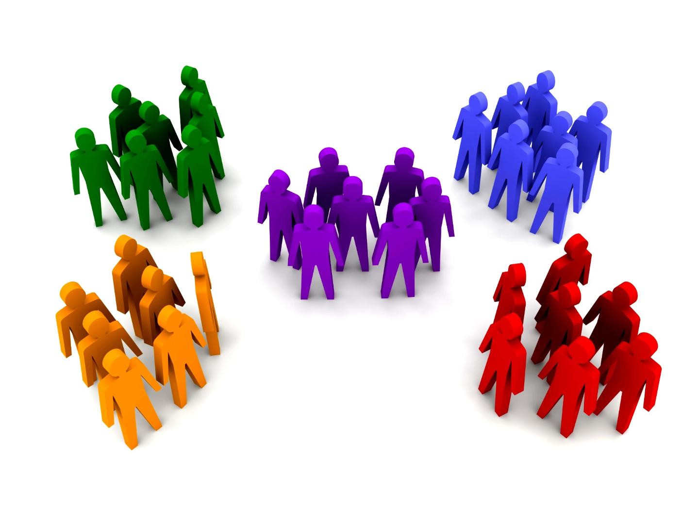 Verschiedene Gruppen von Menschen