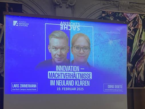 Coverbild der Veranstaltung mit Profilbildern von Lars Zimmermann und Doris Segets