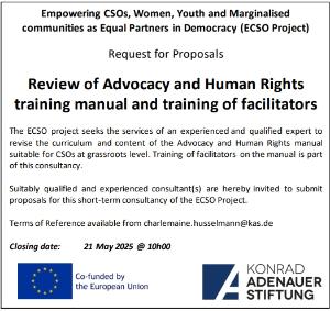 ECSO Project Advert for short term Consultancy M5 Revew