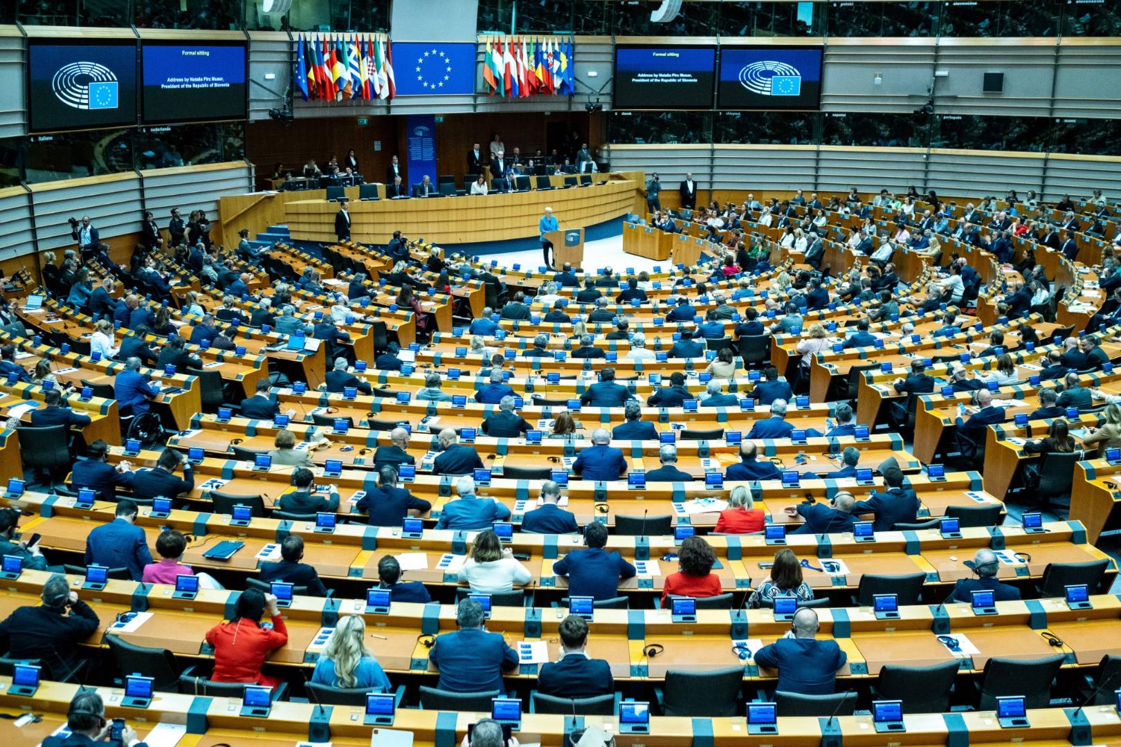 Das EU-Parlament in Brüssel während einer Sitzung