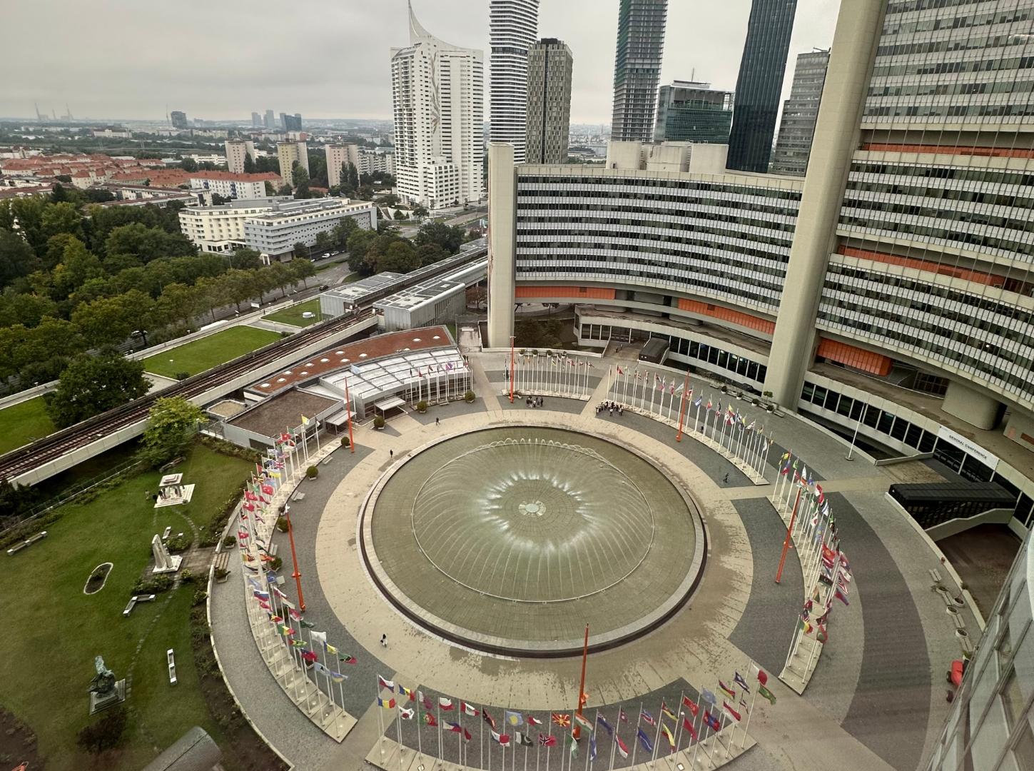 Die Gebäude der Organisationen am Vienna International Centre.