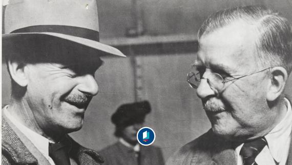 Thomas Mann und Heinrich Mann am Tag der Ankunft Heinrich Manns in New York am 13. Oktober 1940.