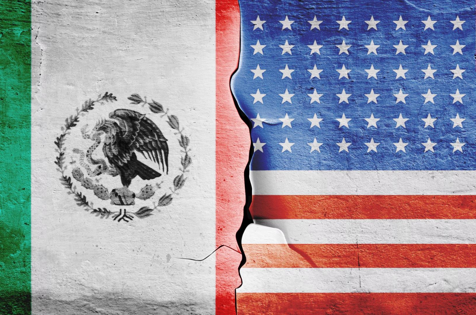 Flagge Mexiko und USA