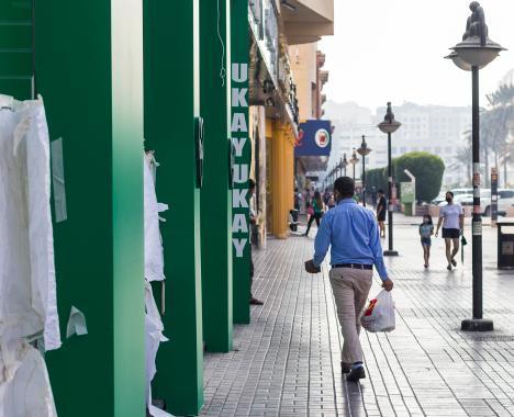 Busy streets of Deira, Dubai, UAE