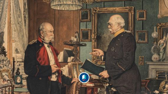 Bismarck bei Kaiser Wilhelm I., Gemälde von Konrad Siemenroth, 1887