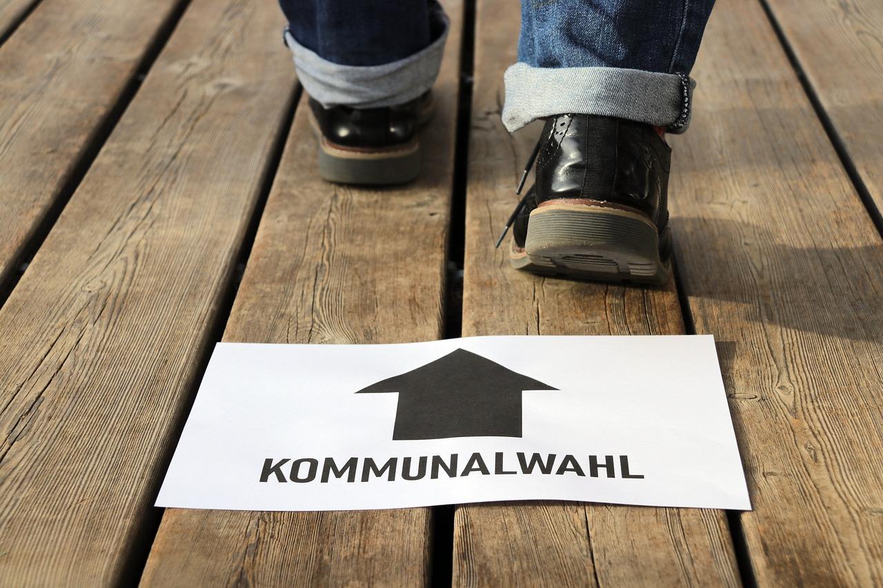 Auf dem Weg ins Rathaus