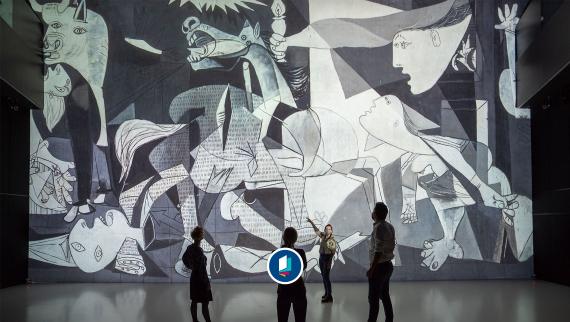 Blick auf das von Pablo Picasso 1937 gemalte Ölgemälde 