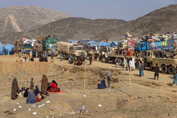 Afghans face harsh return after expulsion from Pakistan, Afghanistan. Torkham crossing point (border with Pakistan)