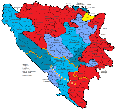 Landkarte Bosnien Herzegowina