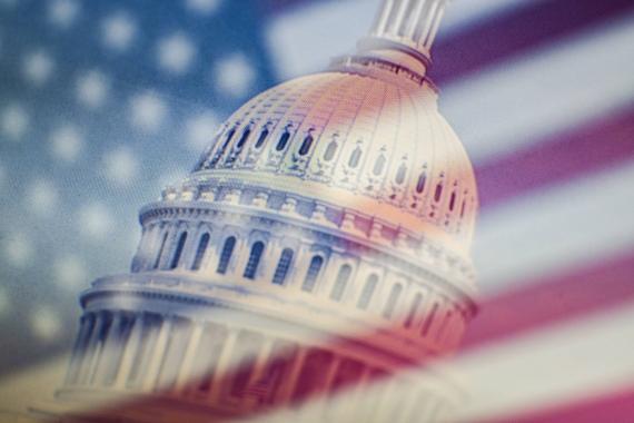 Ueber dem Kongress weht die Flagge der USA