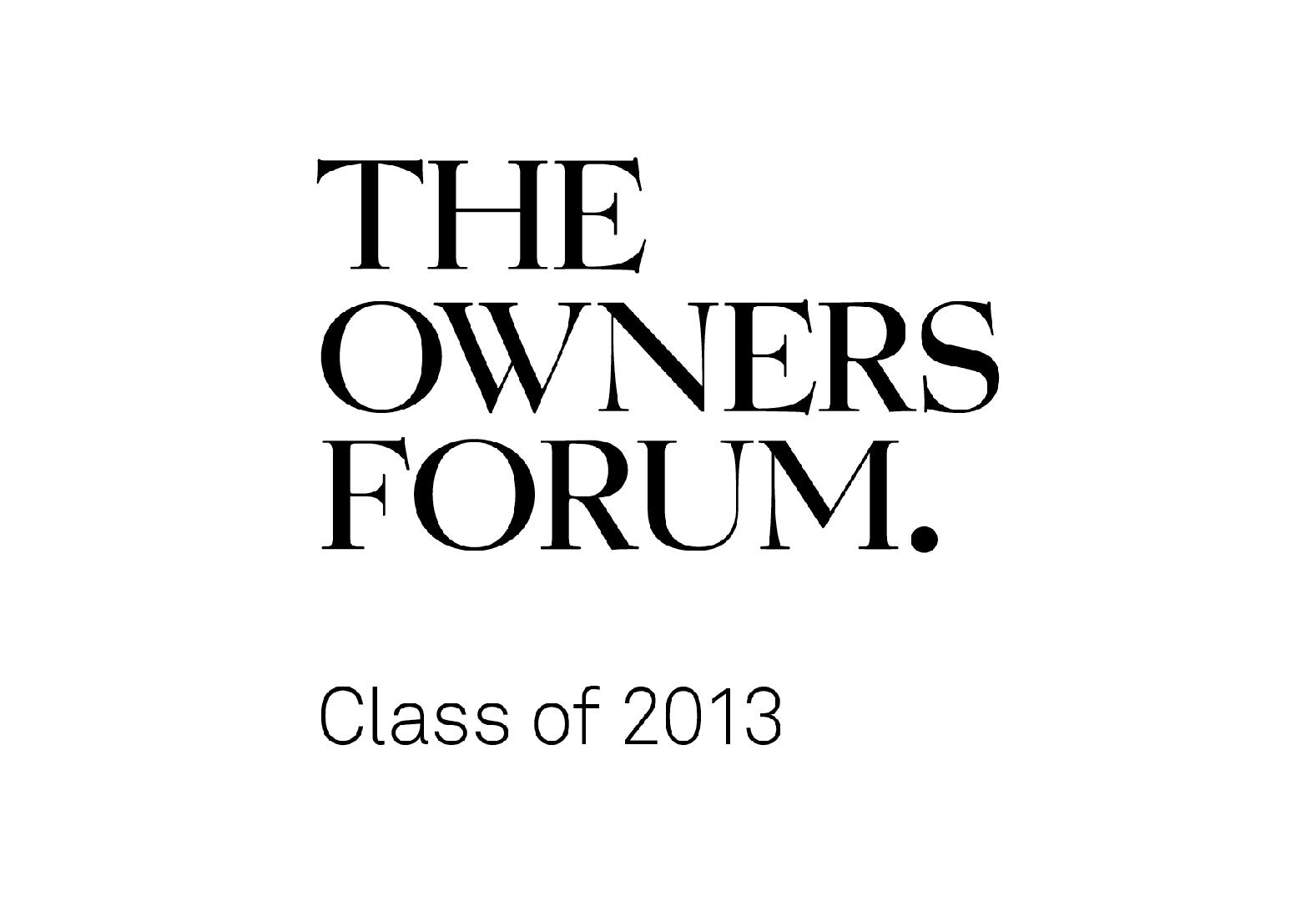 The Owners Forum