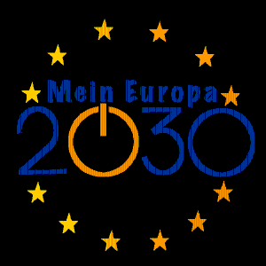 Logo des Jugend-Ideen-Wettbewerbs "Mein Europa 2030 - Schalte Dich ein!"