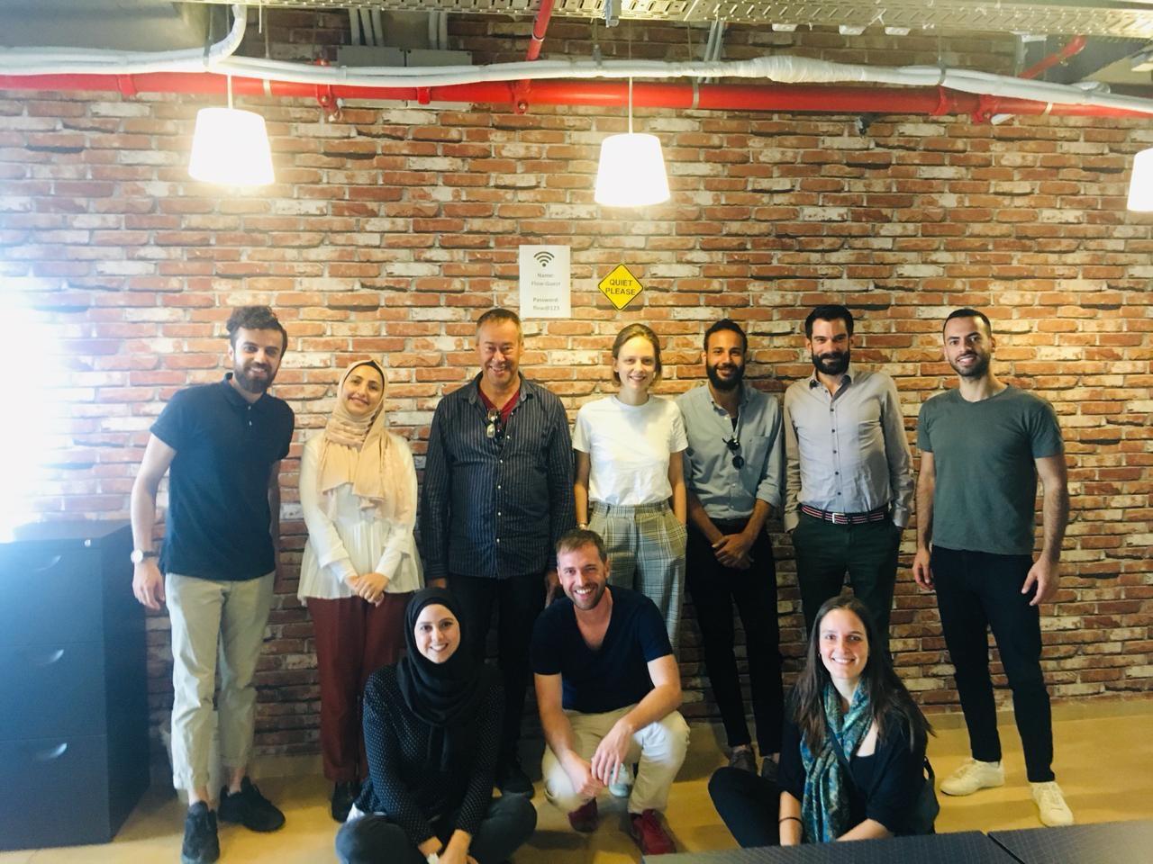 Die Delegation zusammen mit einigen Vertretern der palästinensischen Startup-Szene, darunter Flow, Gaza Sky Geeks und Build Palestine