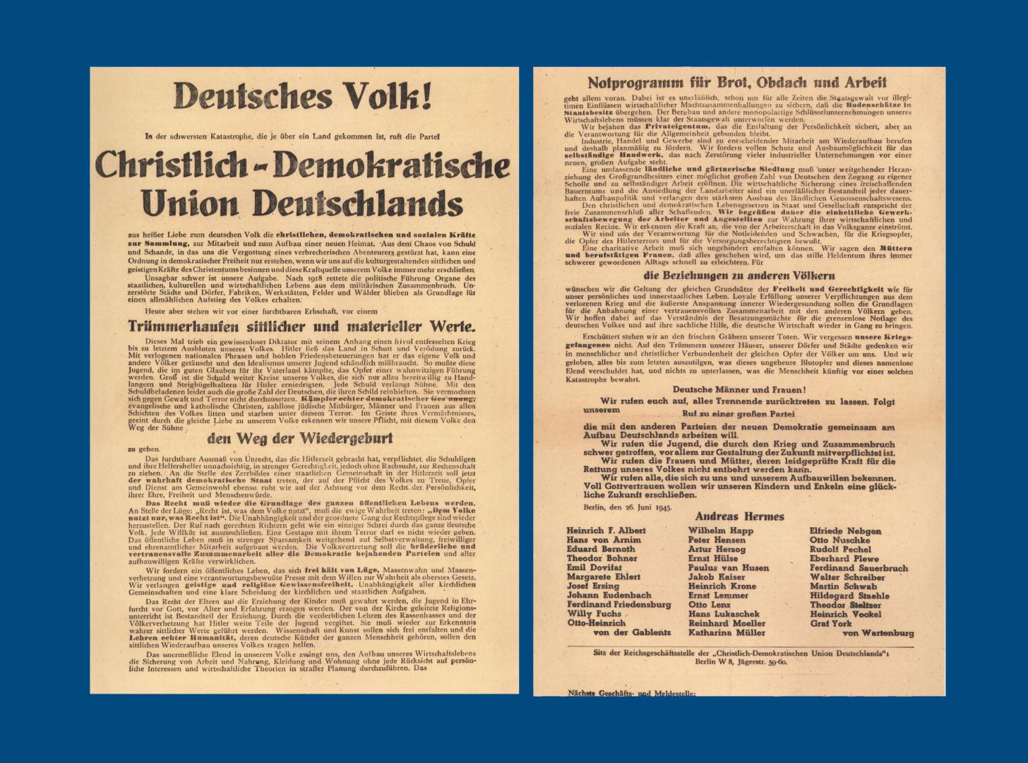 Berliner Gründungsaufruf der CDU