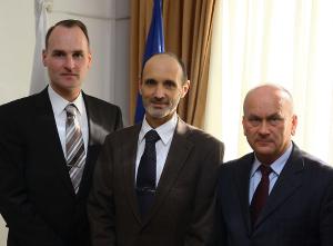 Dr. Marco Arndt, Bojko Slawtschev, MdB Manfred Grund